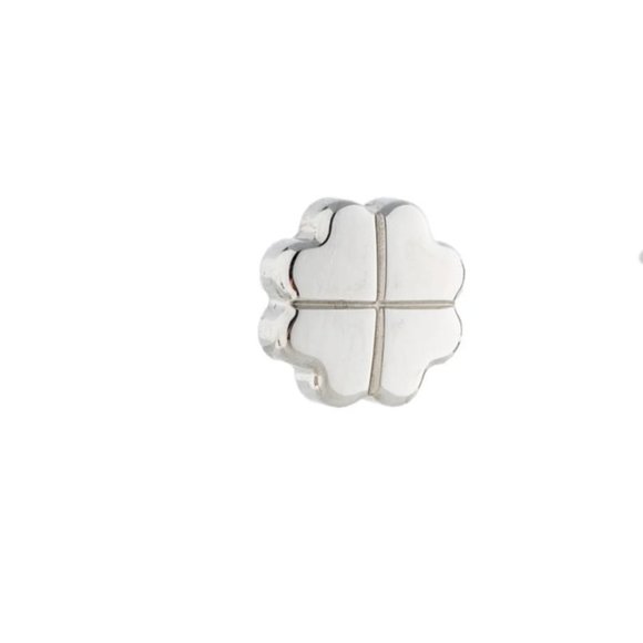 Moschino Cheap and Chic - Silver Clover Button Post Earring (Single Side Only) - Picture 3 of 6